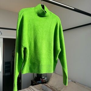 Zara Vibrant Green Turtleneck Sweater